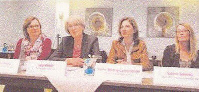 V. l.:Alexandra Probst, Gabi Weber (DGB), Sabine Bätzing-Lichtenthäler (MdB), Sabine Steinau.